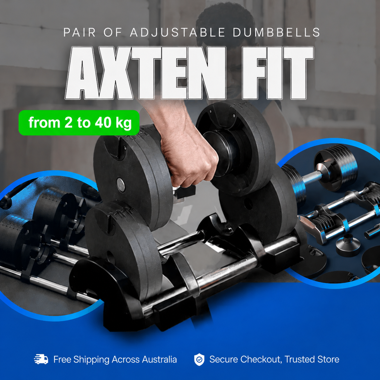 Pair of Adjustable Dumbbells - Axten Fit™